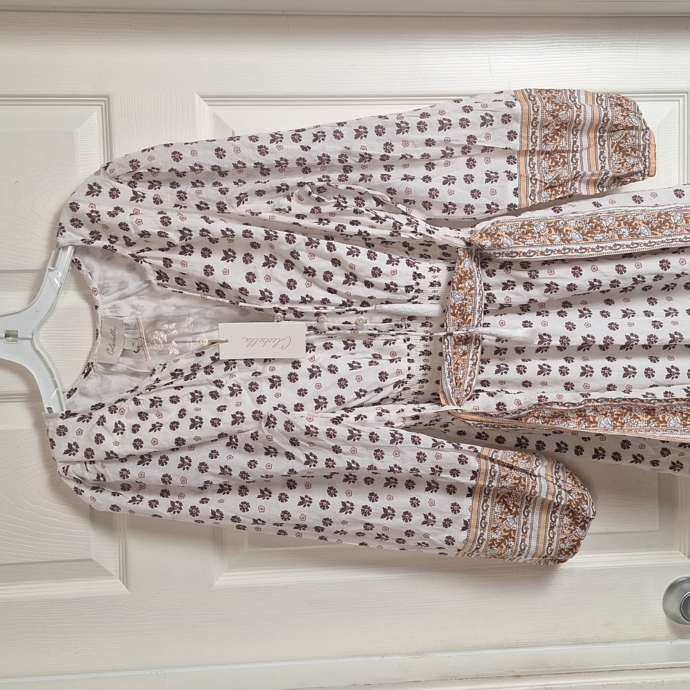 Cleobella White and Brown Midi Dress - Picture 13 of 15